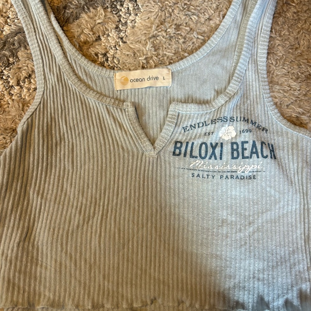 Biloxi beach ribbed crop top